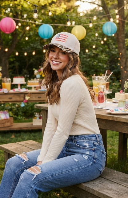 Two-Tone American Flag Hat
