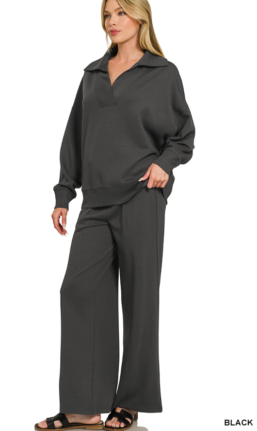 Scuba Collared Pullover & Pants Set