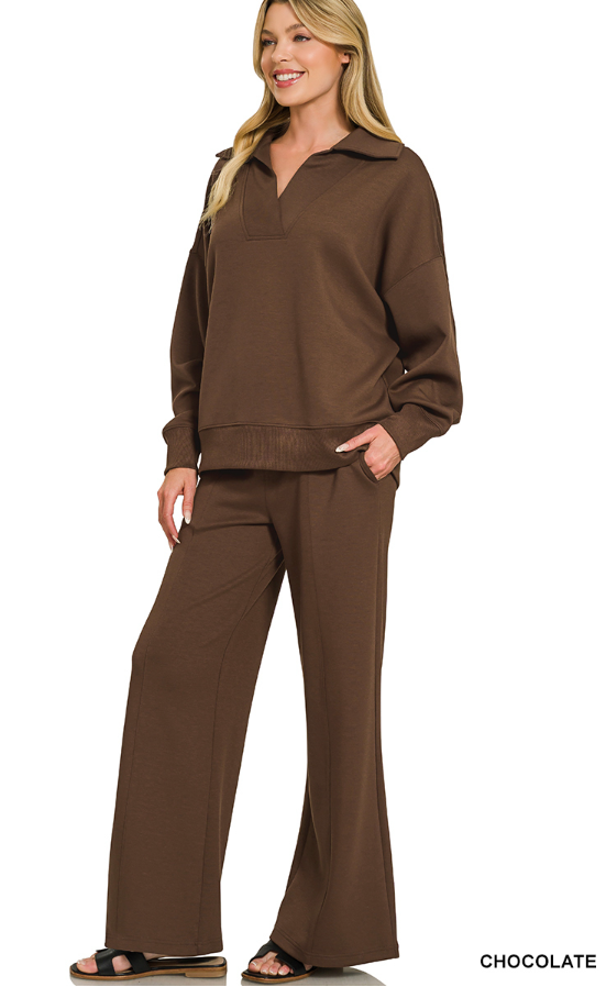 Scuba Collared Pullover & Pants Set