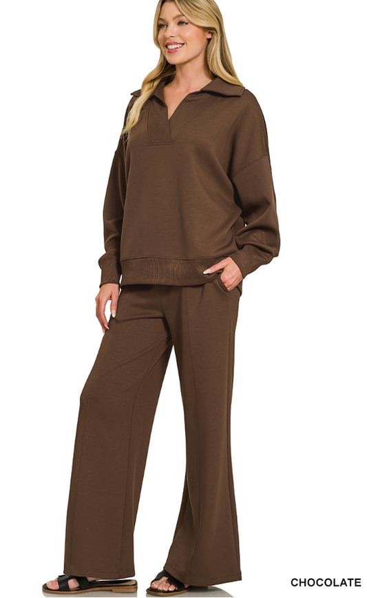 Scuba Collared Pullover & Pants Set