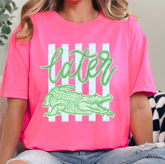 Later Gator Tee-Pink