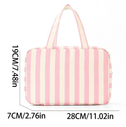 Striped 4-Layer Foldable Hanging Toiletry Bag