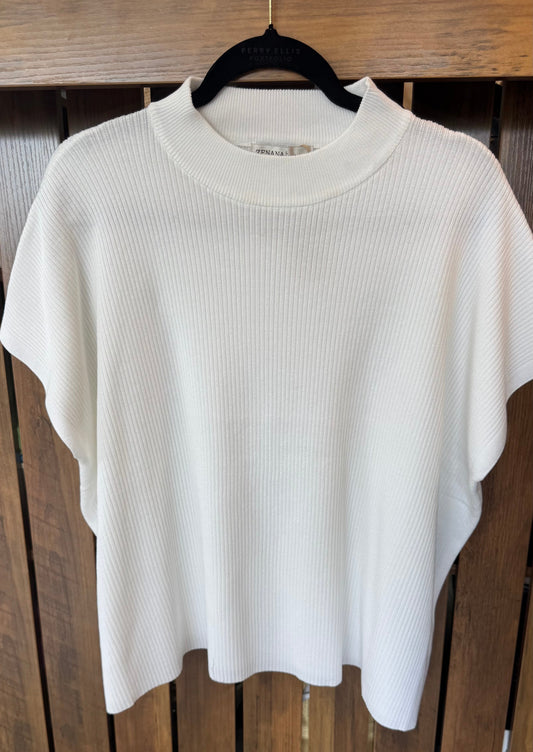 White Short Sleeve Sweater