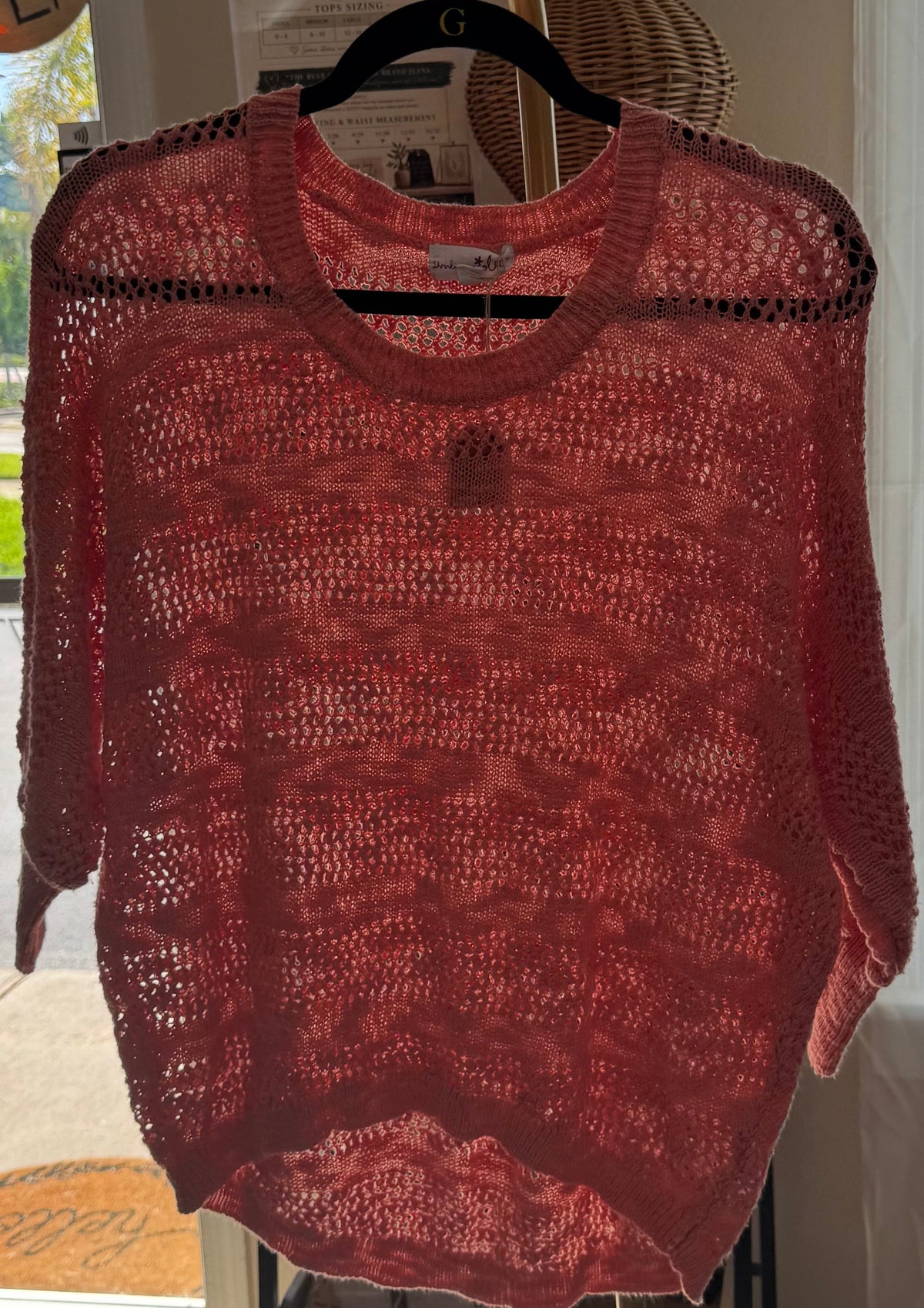 Orange Open Knit Sweater