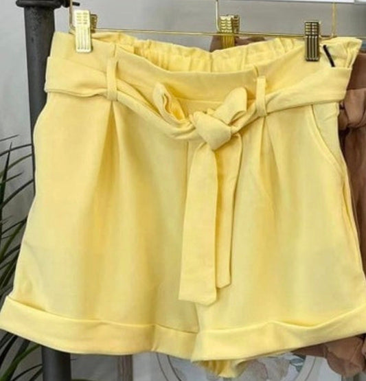 Haute Monde Yellow Shorts w/ Tie