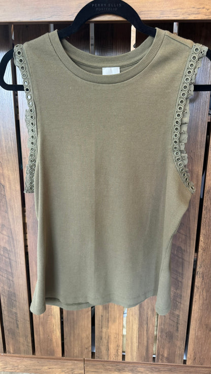 Maeve Tank- Olive Green- Large