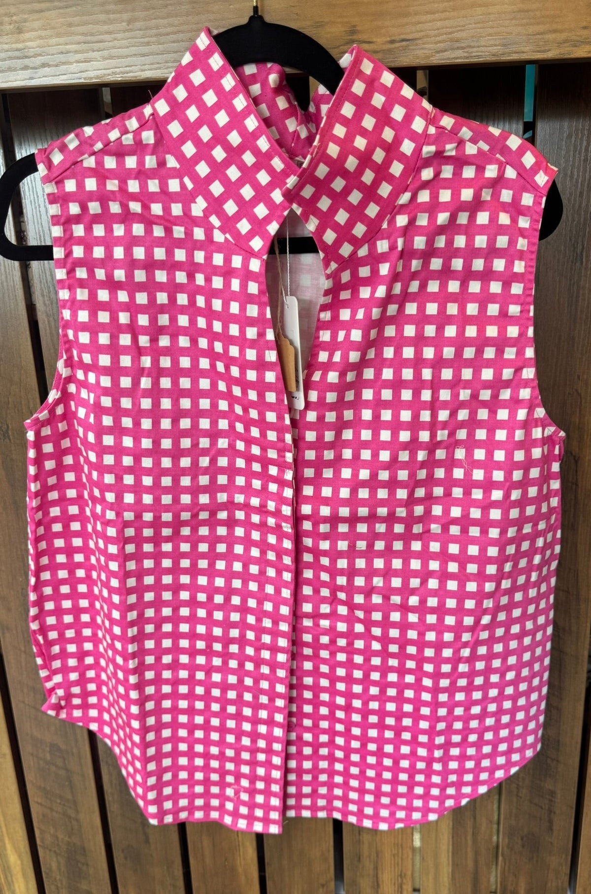 Glam Pink & White Gingham Top