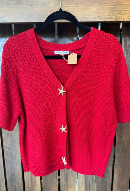Stacato Red Sweater Top