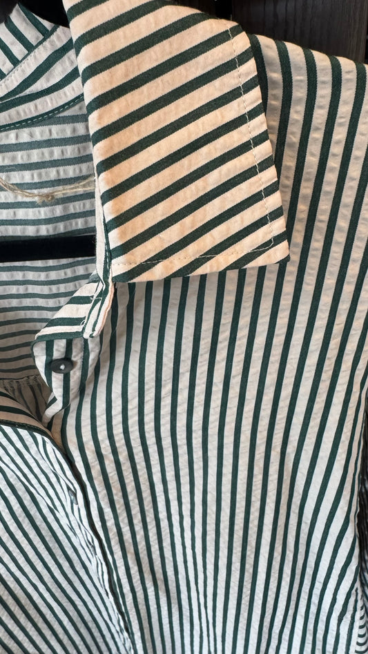 Entro Green/Ivory Stripe Top
