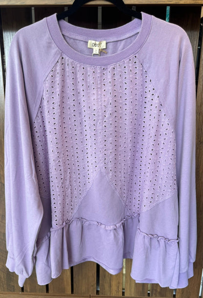 The Lilac Ruffle Top- 2XL