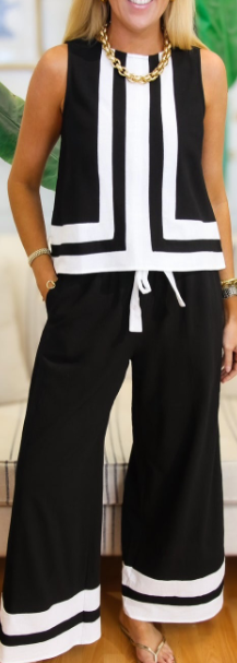 Black & White Pant Set
