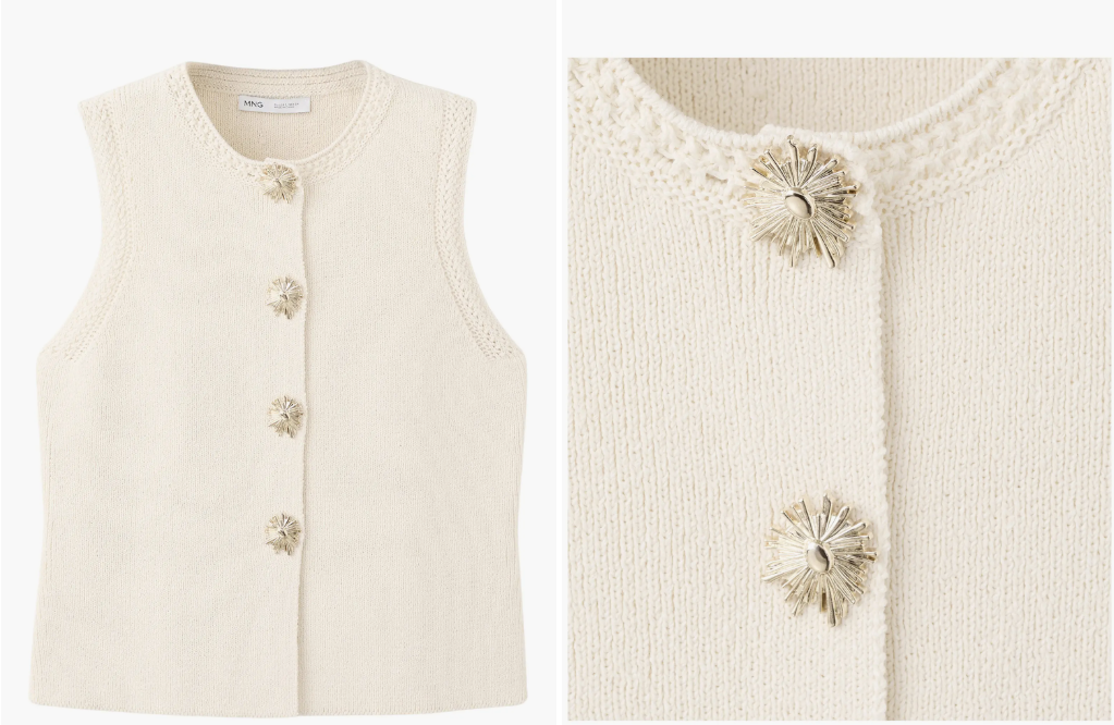 Cream Sleeveless Sweater