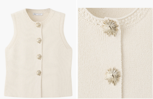 Cream Sleeveless Sweater