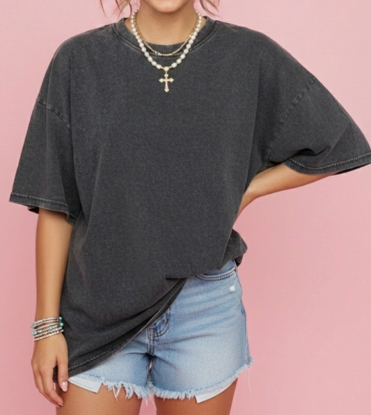 Distressed Ash Black T-Shirt