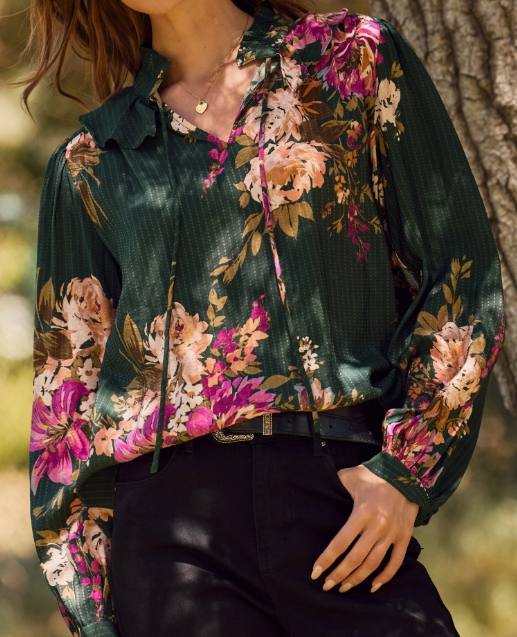 Green Floral Top
