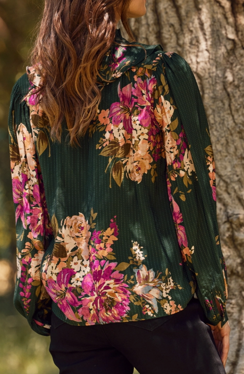 Green Floral Top