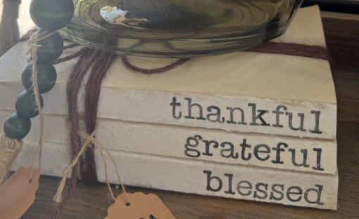 Thankful, Grateful, Blessed Book Stack